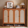 Shoe Cabinet with Natural Rattan Doors – Modern Luxury Entryway Storage